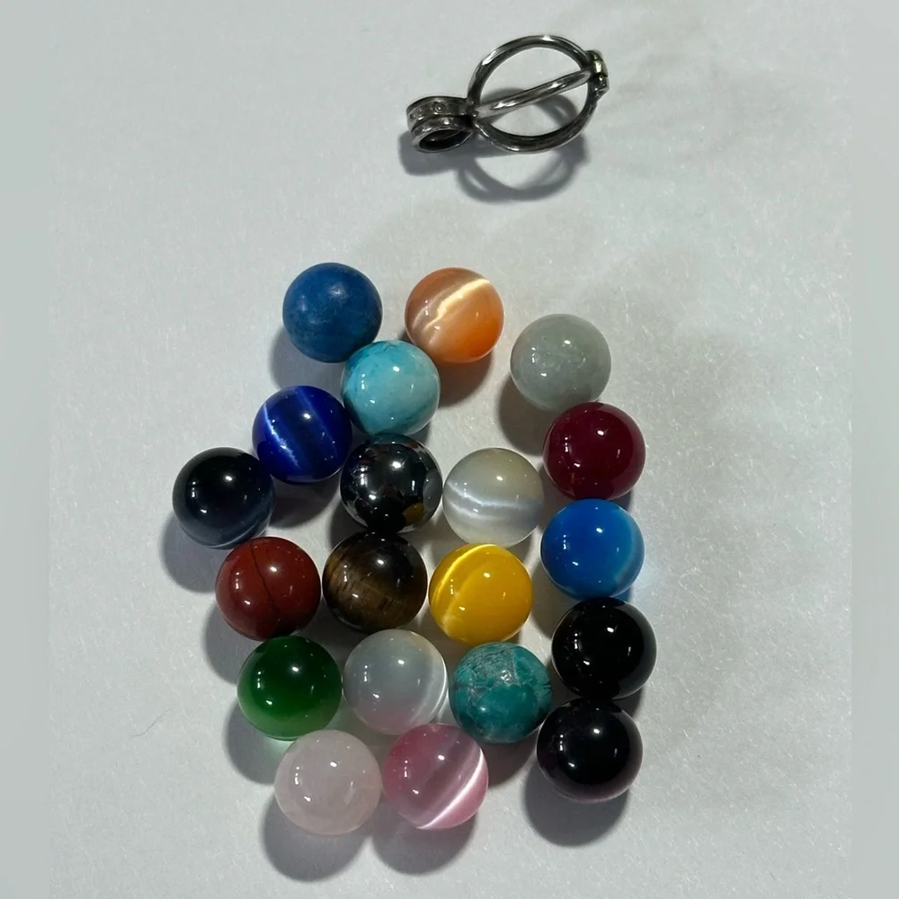 925 Sterling Silver Interchangeable Stone Cage Pendant Set Tigerseye Quartz Y2K